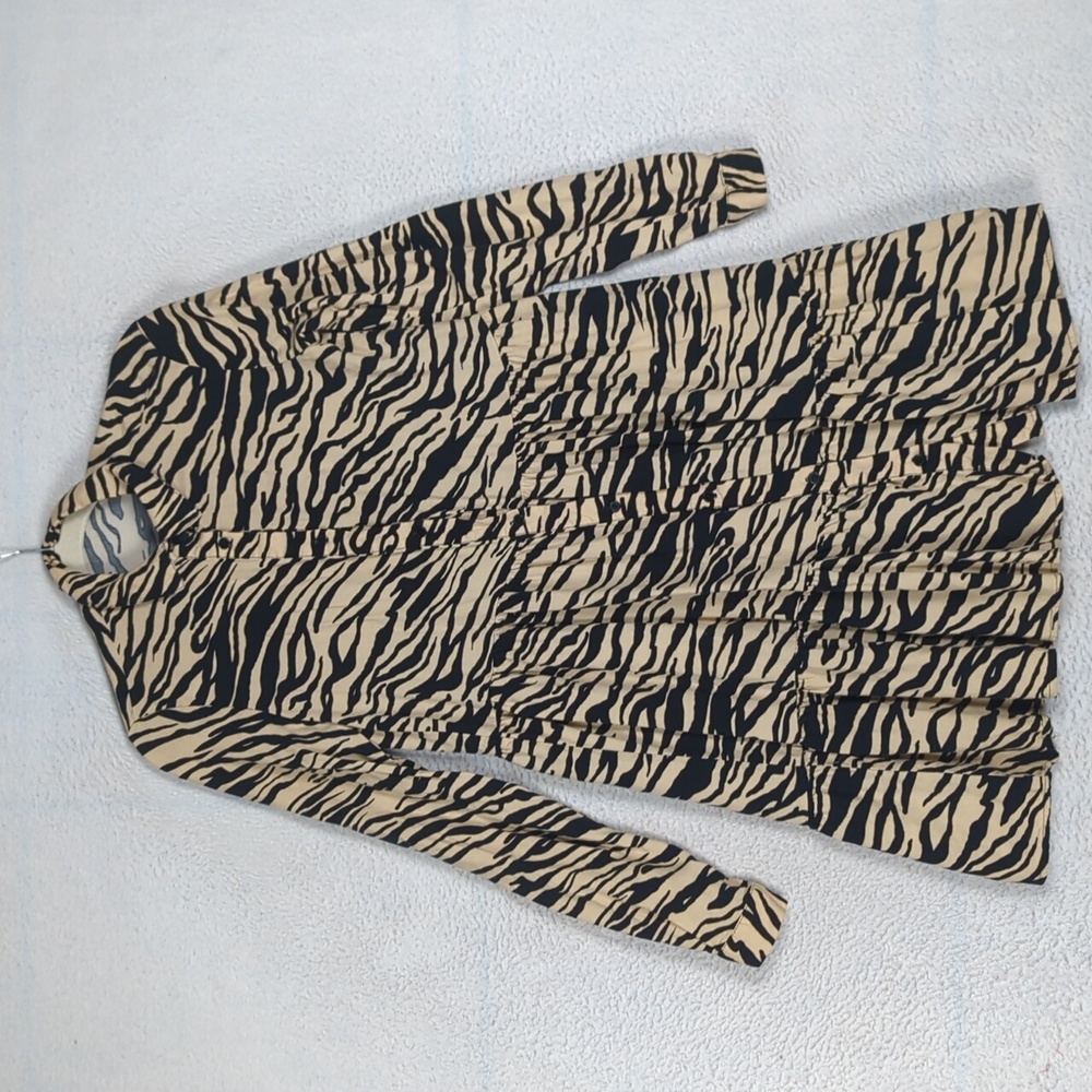 Stradivarius Women's Zebra Print Blouse Dress Size XS
